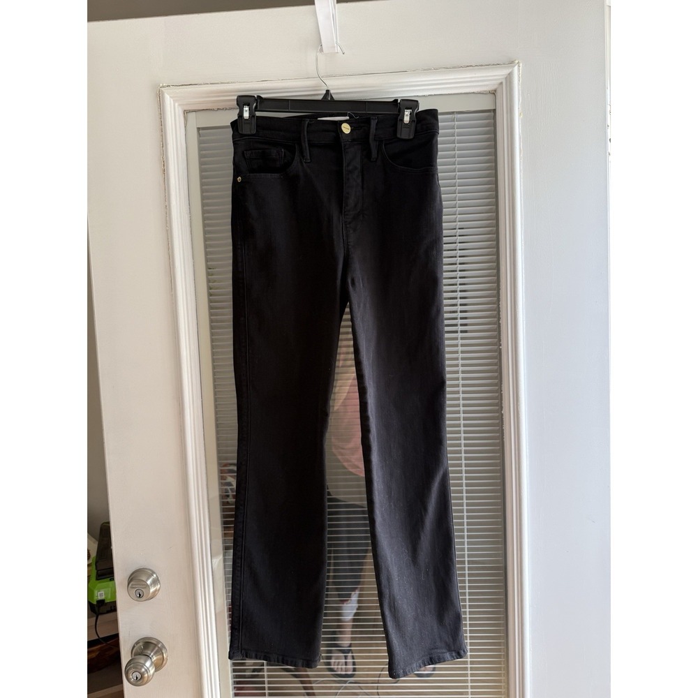 Frame Womens 26 Black Jeans Le Pixie Sylvie Slender Straight Stretch Denim